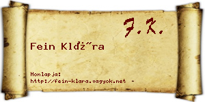 Fein Klára névjegykártya