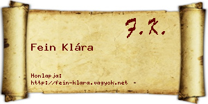 Fein Klára névjegykártya
