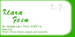 klara fein business card